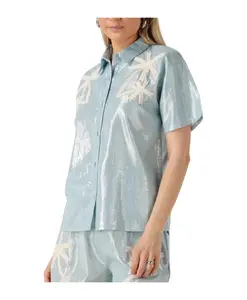 Светло-Голубая блузка бодерик Louizon, синий