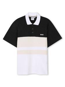 BOSS Kidswear рубашка поло с вышитым логотипом, черный