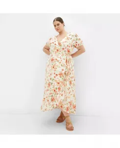 Платье Sarina с принтом больших размеров CITY CHIC, слоновая кость/кремовый