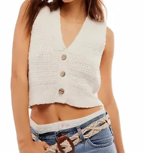 Вязаный жилет Ava цвета "Сахарная солома" Free People