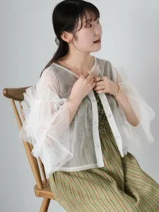 блузка с оборками из тюля