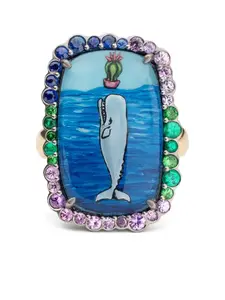 Кольцо «Киты в стране чудес» из 18-каратного желтого золота Francesca Villa, золотой