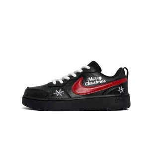 Nike Детские низкие скейтбордистские кроссовки Court Borough Snowflake Multicolor из кожи с противоскользящим и износостойким покрытием