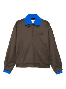 Куртка с вышитым логотипом Miu Miu, коричневый