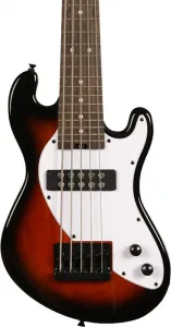 Электрический бас Kala U-BASS без ладов, 5 струн, корпус сплошной, дека из лавра, цвет Табачный Сансбург