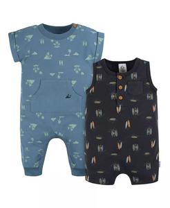 Комплект из 2 комбинезонов для девочек с короткими и длинными штанинами Gerber, синий