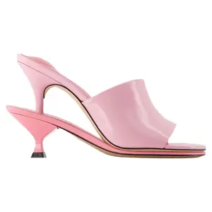 Двойные мюли Jacquemus из кожи розового цвета