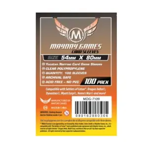 Узкие рукава для карточной игры «Юкатан» (100), YuCatan Adventure Board Game & Accessories (Mayday Games)