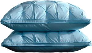 LMMDHUSV Подушка из гусиного пуха и пера премиум мягкая хлопковый чехол Blue