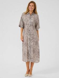 Платье-рубашка KAdebra миди с леопардовым принтом KAFFE, Beige/Multi