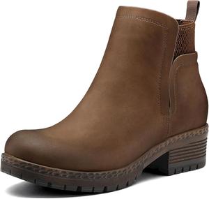 Женские ботинки mysoft с эластичной вставкой, подошвой типа 'гребень', челси, на платформе и массивном каблуке, ботильоны, Brown