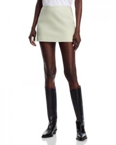 Кожаная мини-юбка FRAME, зеленый