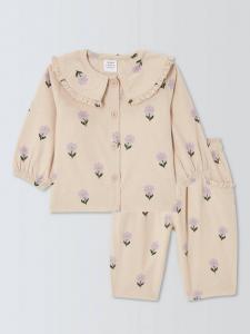 Детский комплект из вельвета с цветочным принтом: топ и брюки John Lewis, Multi