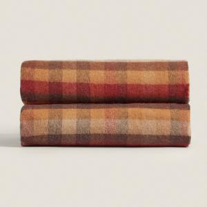 Плед Zara Home Tartan Wool, красный/мультиколор