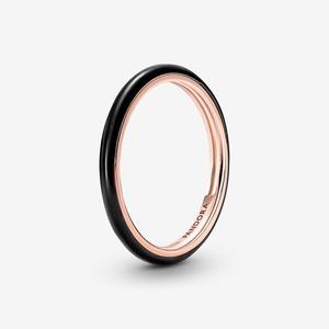 Кольцо Pandora ME Black Enamel, розовое золото