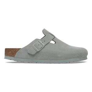 Сандалии-клоги Birkenstock Boston Suede Leather, серо-зеленый