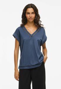 Футболка VILA MIT KURZEN ÄRMELN VITIKKI V-AUSSCHNITT, Vintage Indigo/Blue