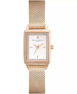 Женские кварцевые часы-браслет из нержавеющей стали цвета розового золота 25,5 x 20,5 мм Olivia Burton