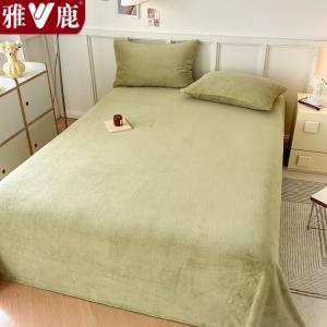 Yalu Простыня 160х230 см из молочного велюра, цвет J Avocado Green, утолщенная для тепла
