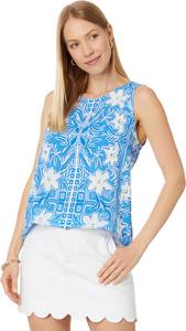Топ Lilly Pulitzer Iona Sleeveless Top, цвет Lunar Blue My Flutter Half Engineered Woven Top