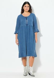 Платье Ulla Popken LOOK RUFFLED MIDI, Blue Denim
