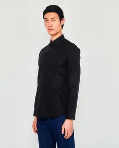 Однотонная классическая рубашка полуприлегающего кроя Mirto, черный
