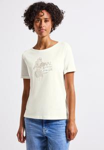 Футболка Street One Print T-shirt, Weiß/Off-White