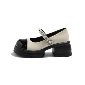 Туфли Мэри Джейн MIS. DANNY, серебристые, женские, высота каблука 6.5 см