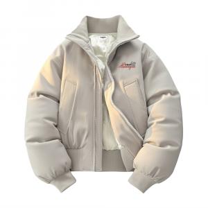 Пуховик Unisex Stand Collar Thickened HUANQIU, светло-серый[90% duck down]