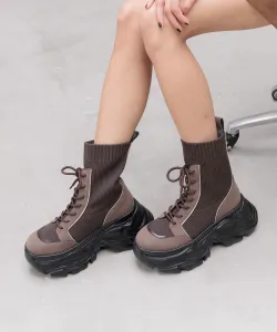 Ботинки-носки на шнуровке Pageboy, цвет Dark Brown 58