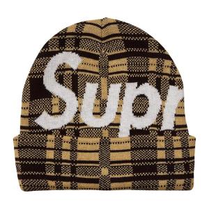 Шапка Supreme Big Logo Beanie, коричневый/черный