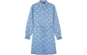 MLB Женское платье с длинными рукавами синего цвета