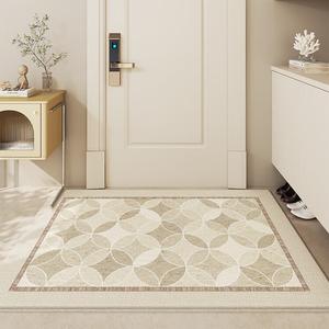 Dajiang Ковер 50x80 см для прихожей в клетку, винтажный, с круглым полу-теневым дизайном, удаляет песок