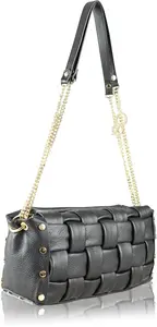 Сумка через плечо COLLEZIONE ALESSANDRO "Baguette", производство Италия, черный