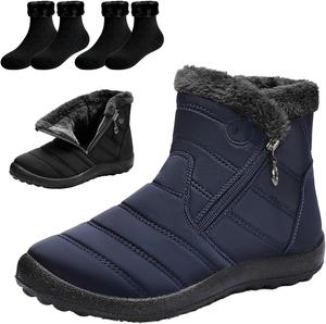 Женские зимние ботинки - удобные зимние водонепроницаемые противоскользящие ботинки до щиколотки с овчиной, утепленные для улицы, ортопедические, с поддержкой свода стопы, легкие зимние ботинки Generic, Blue