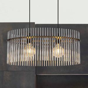 Подвесной светильник Globo Lighting Gorley Typ H, дымчатое стекло / железо - 2-световые - черные