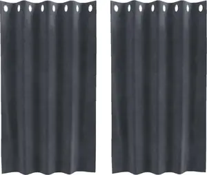 Плотные шторы , 2 шт., светло-серые, 140 x 140 см, бархатные vidaXL