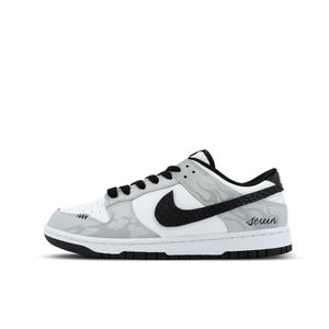 Nike Кроссовки для скейтбординга Dunk Wild White Flame Low Top унисекс светло-серые