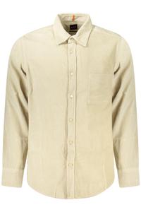 Рубашка мужская Boss Hugo с длинным рукавом вельветовая, бежевый