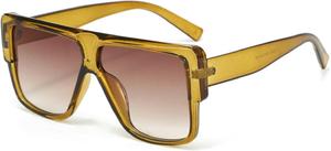 Солнцезащитные очки Melrose Oversized Square, стильные солнцезащитные очки с градиентным переходом для активного отдыха на открытом воздухе, модные и роскошные очки для отпуска, Green Tea