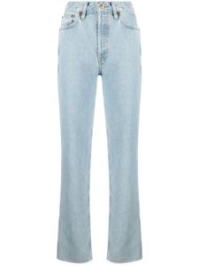 Прямые джинсы из винтажного денима с завышенной талией RE/DONE, синий