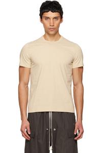 Rick Owens Бежевая короткая футболка с изображением храма