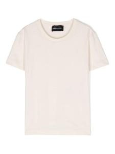Футболка с логотипом из кристаллов Emporio Armani Kids, бежевый