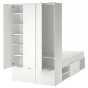 Каркас кровати с 10 дверями PLATSA IKEA, 143x244x223 см, белый