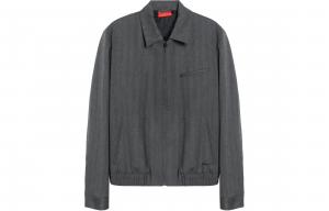 Застёгивающаяся на молнию куртка-бомбер HUGO BOSS, серая