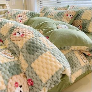 YUSIWOAL Комплект постельного белья зимний плотный тёплый плюшевый бархатный