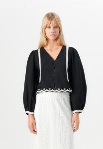 Блуза ONLY ONLOYA LIFE DEATIL BUTTON, Black/Cloud Dancer/Black