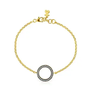 Браслет Tous Nocturne Disc, позолоченное серебро/бриллианты