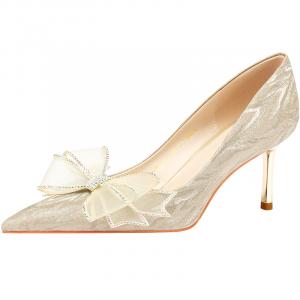 WEISHIBANGWEI Тонкие каблуки на шпильке женские золотые, цвет Gold