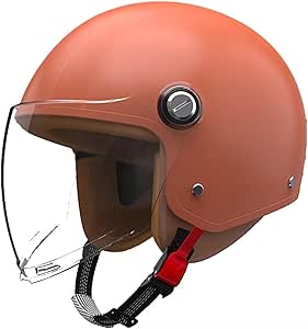 Шлем мотоциклетный Koliyn Vespa с козырьком, оранжевый